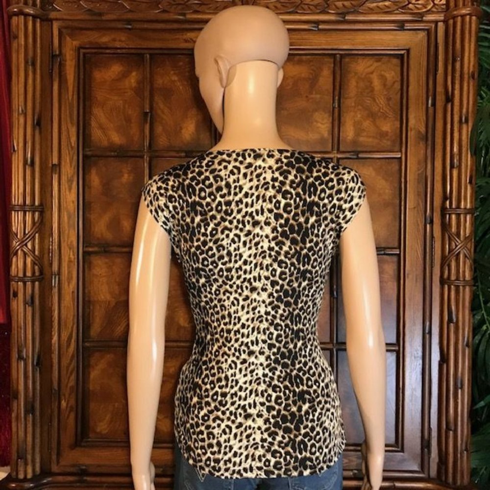 Leopard Print Drape Front Top - image 2